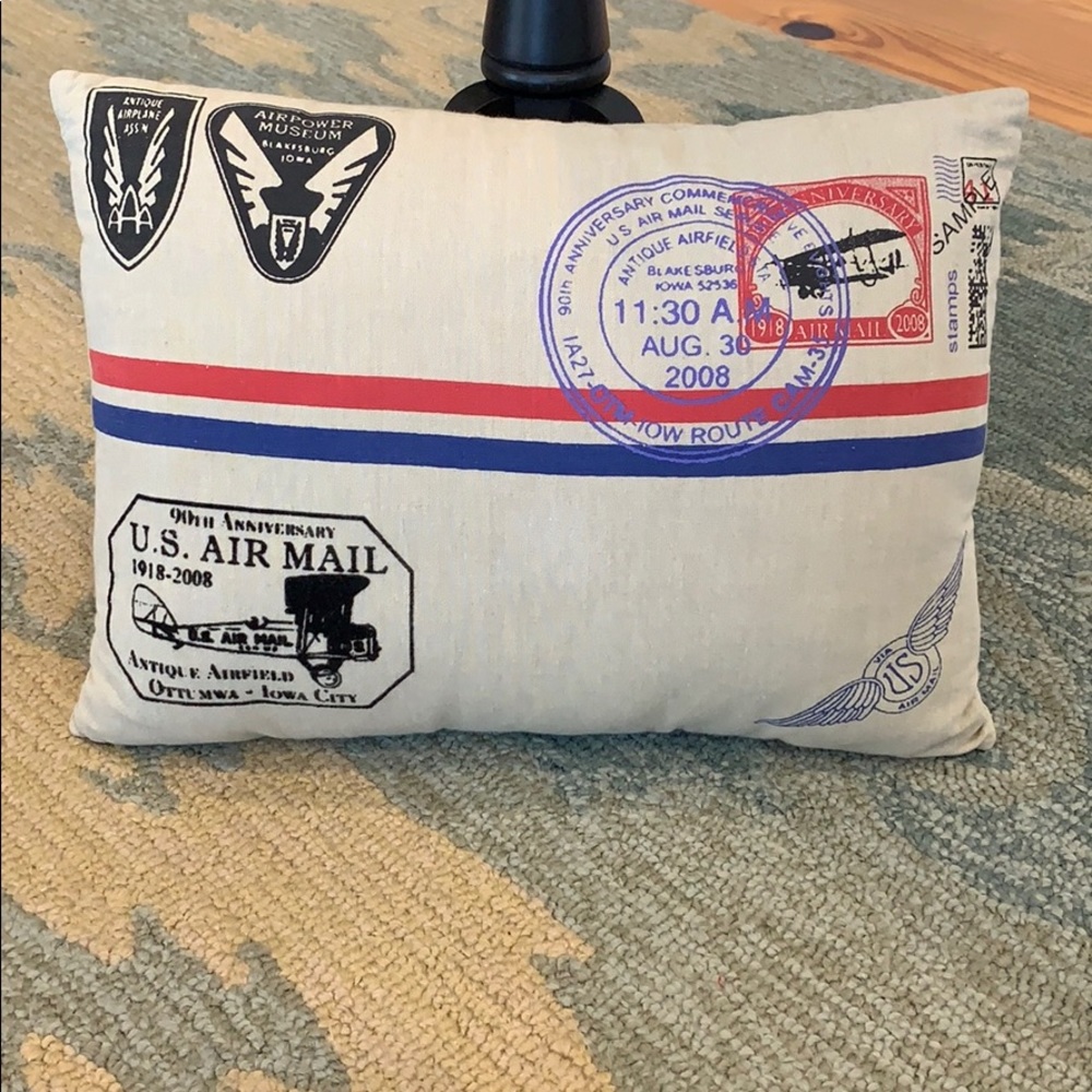 US Air mail decorative throw pillow